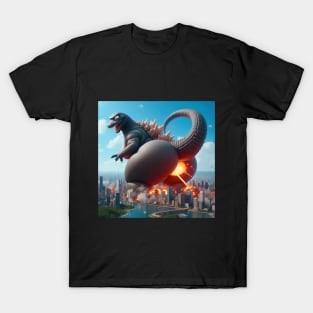 godzilla destroying the city T-Shirt